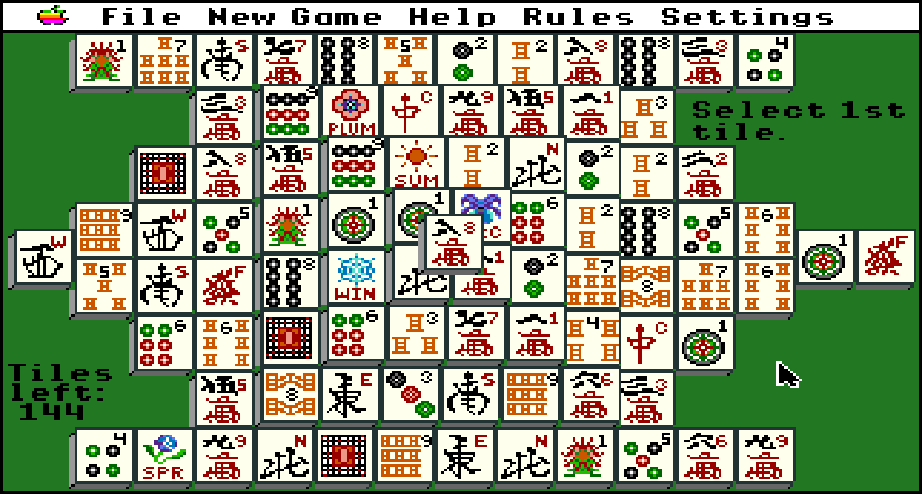 Activisions Shanghai på Apple IIgs, 1987 Activisions Shanghai på Apple IIgs, 1987
